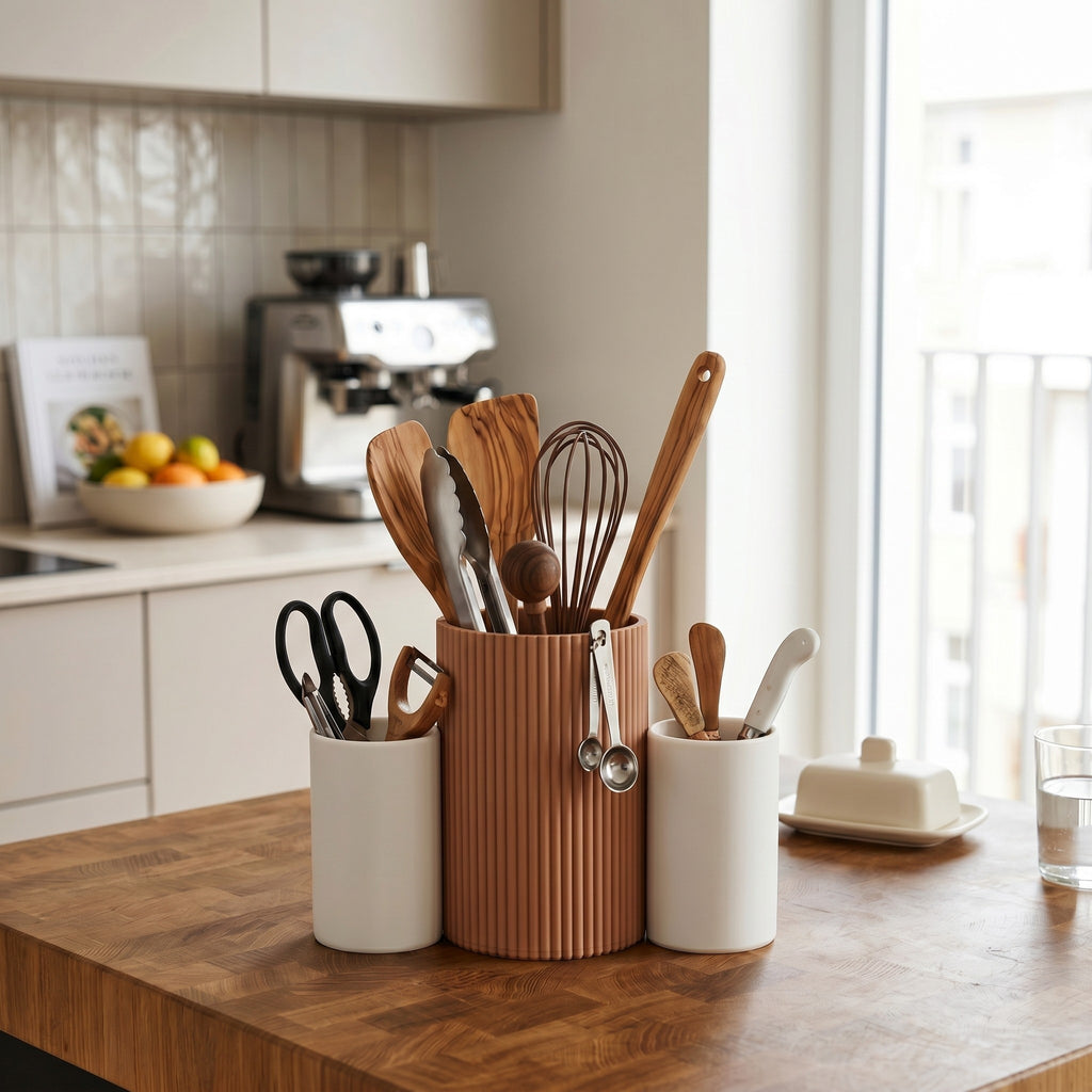 Three-Cup Combo – Kitchen Utensil Caddy
