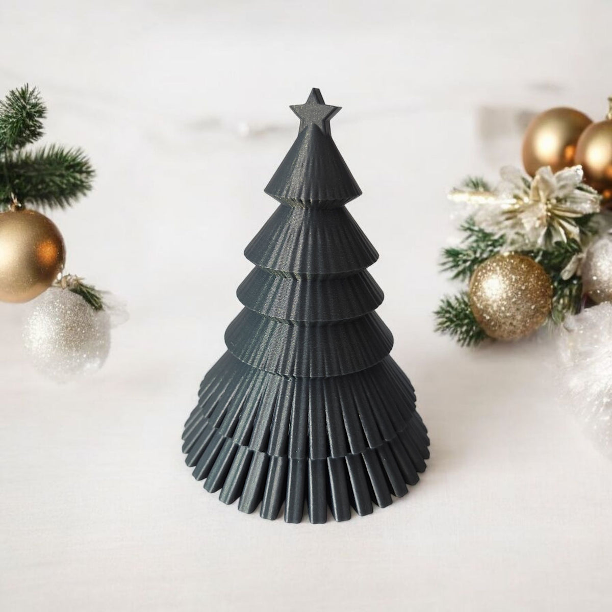 Dark grey ribbed Christmas tree product shot 8
