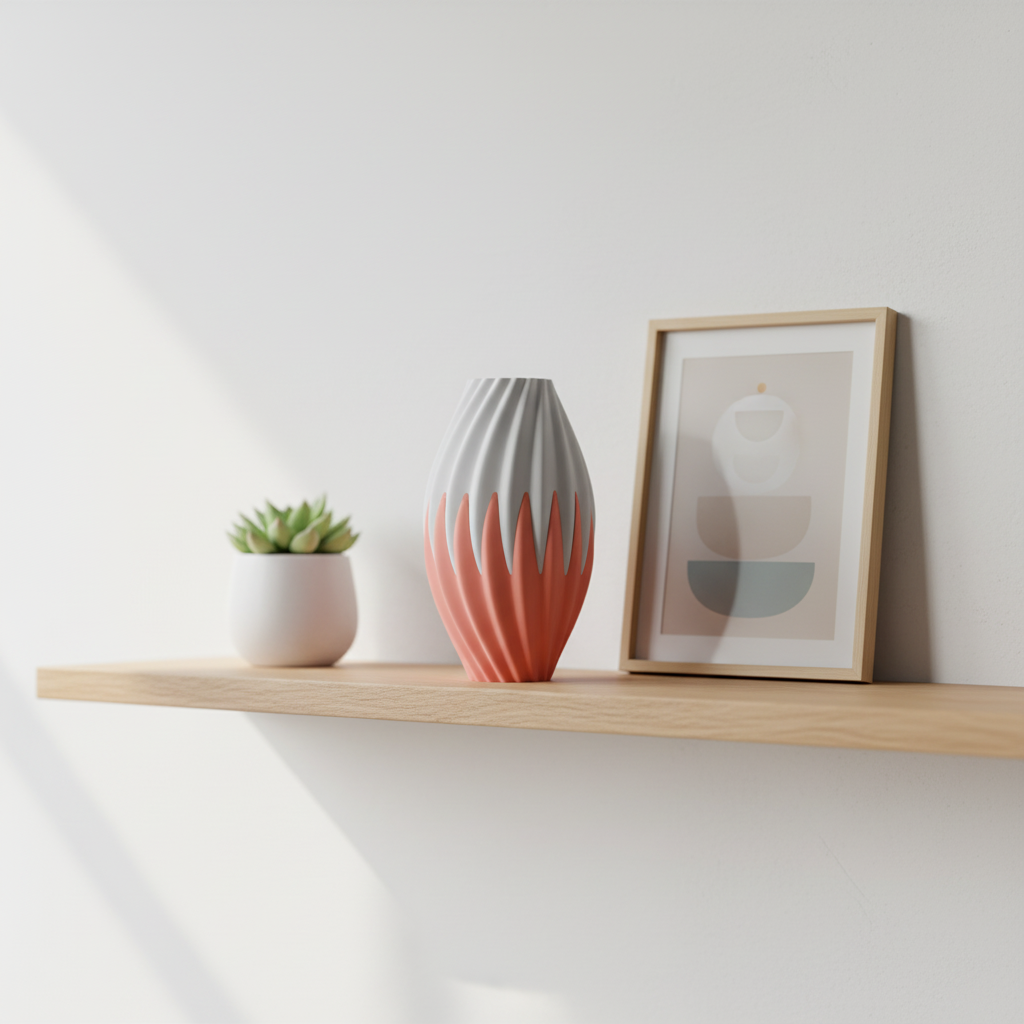 Flame-Twist Decorative Vase