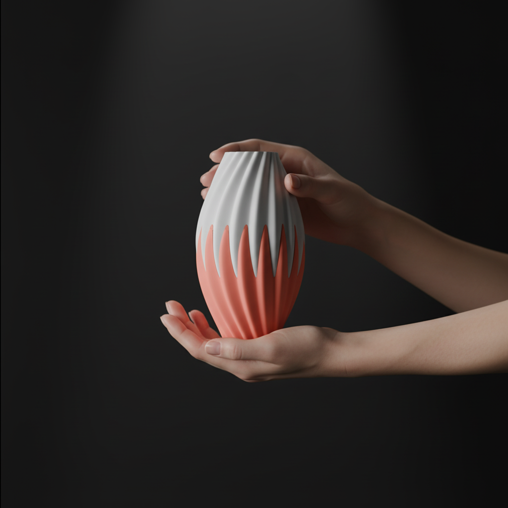 Flame-Twist Decorative Vase