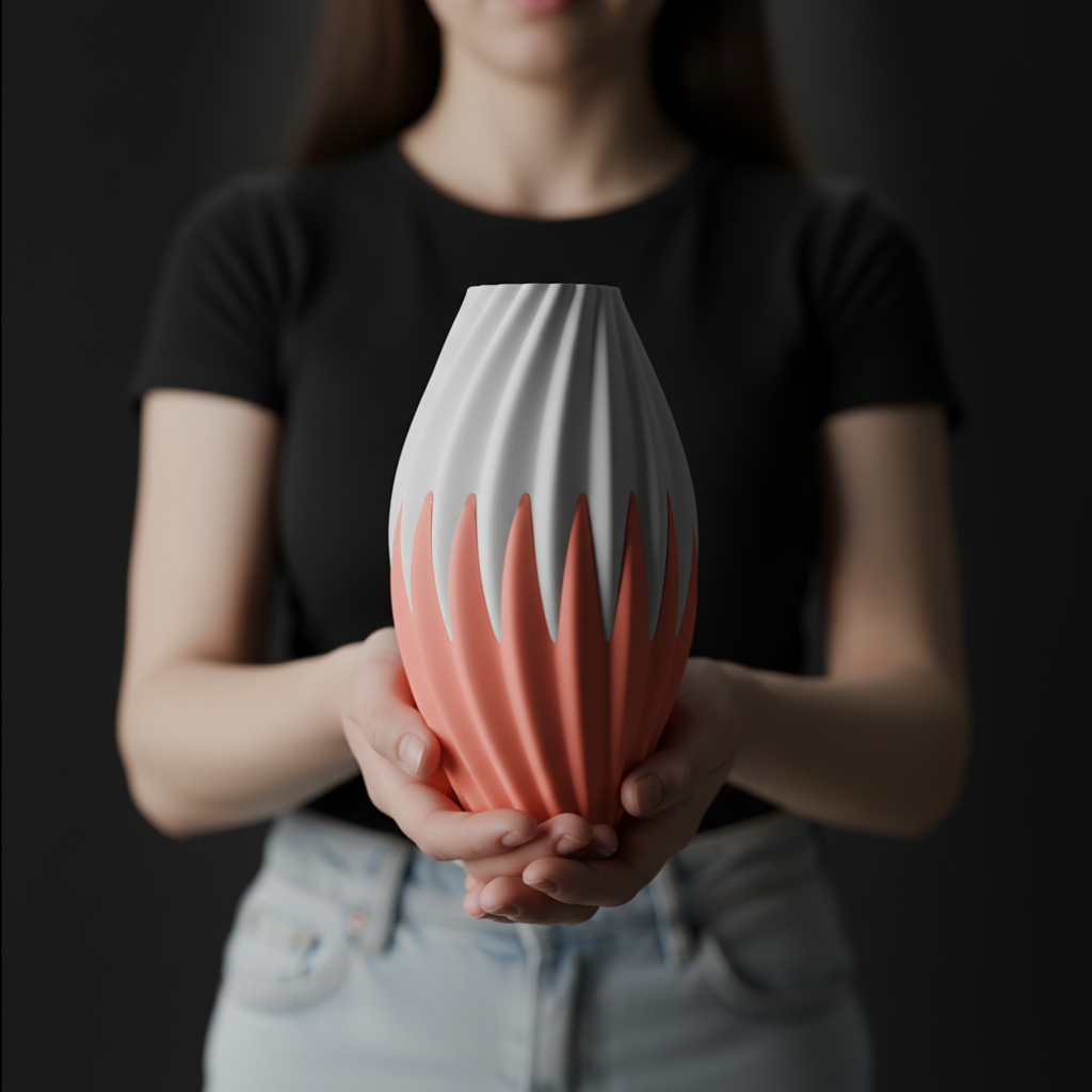 Flame-Twist Decorative Vase