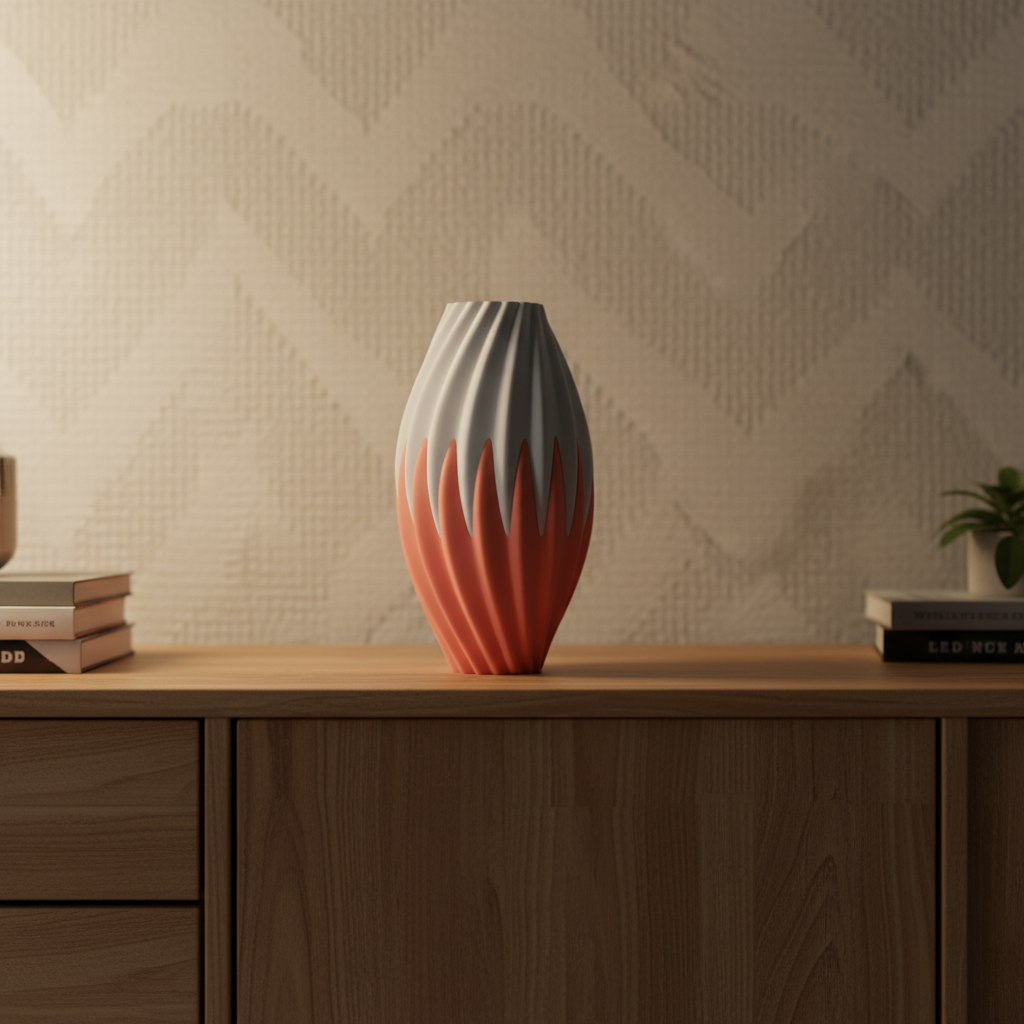 Flame-Twist Decorative Vase