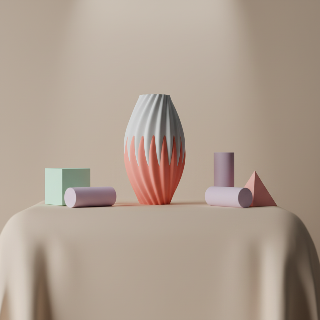Flame-Twist Decorative Vase
