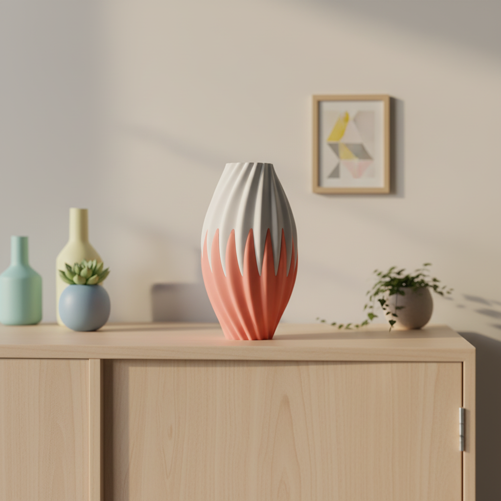 Flame-Twist Decorative Vase