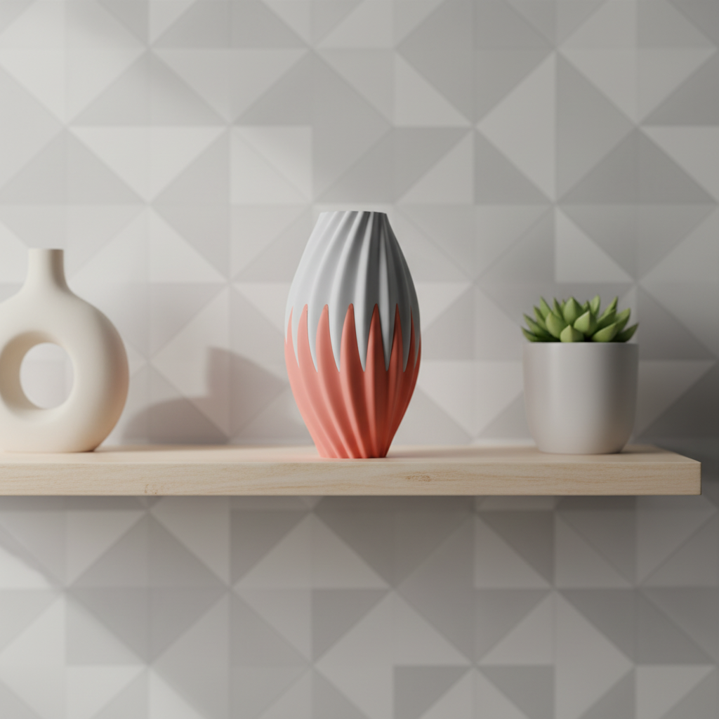 Flame-Twist Decorative Vase