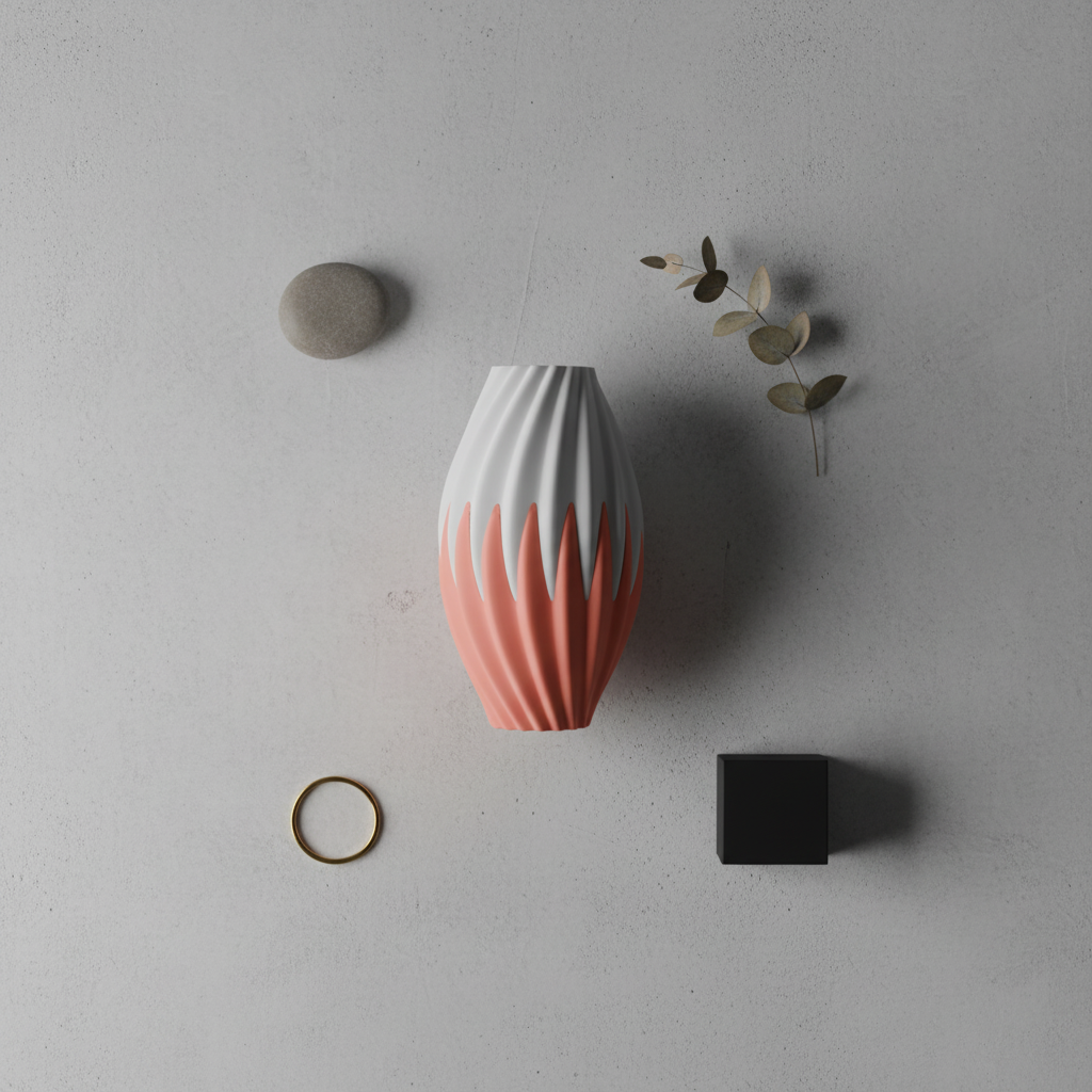 Flame-Twist Decorative Vase