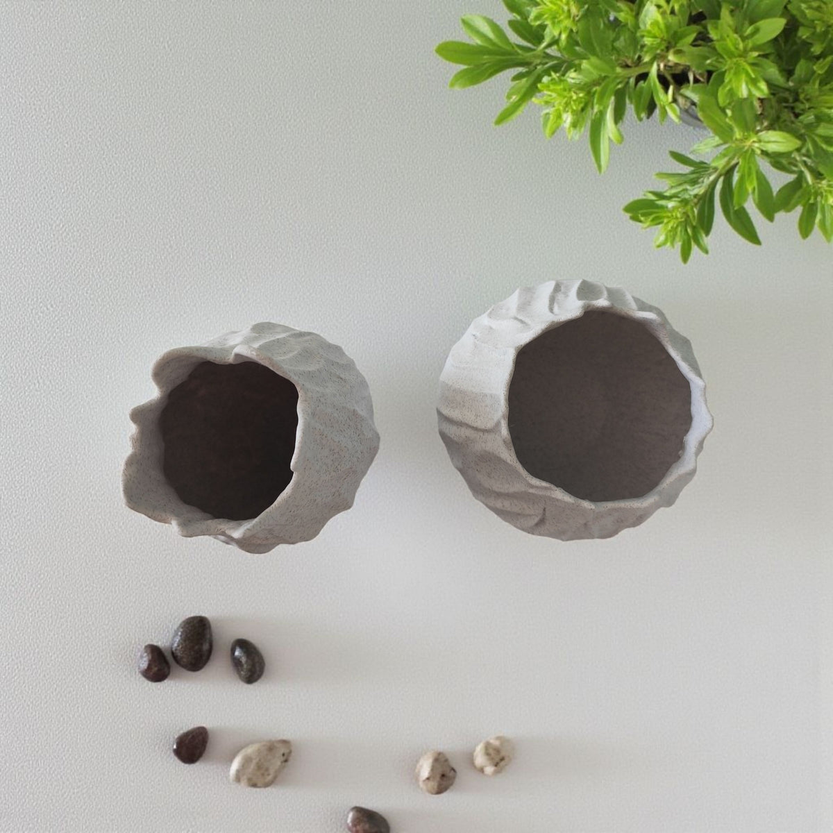 Beautiful stone-like vase duo