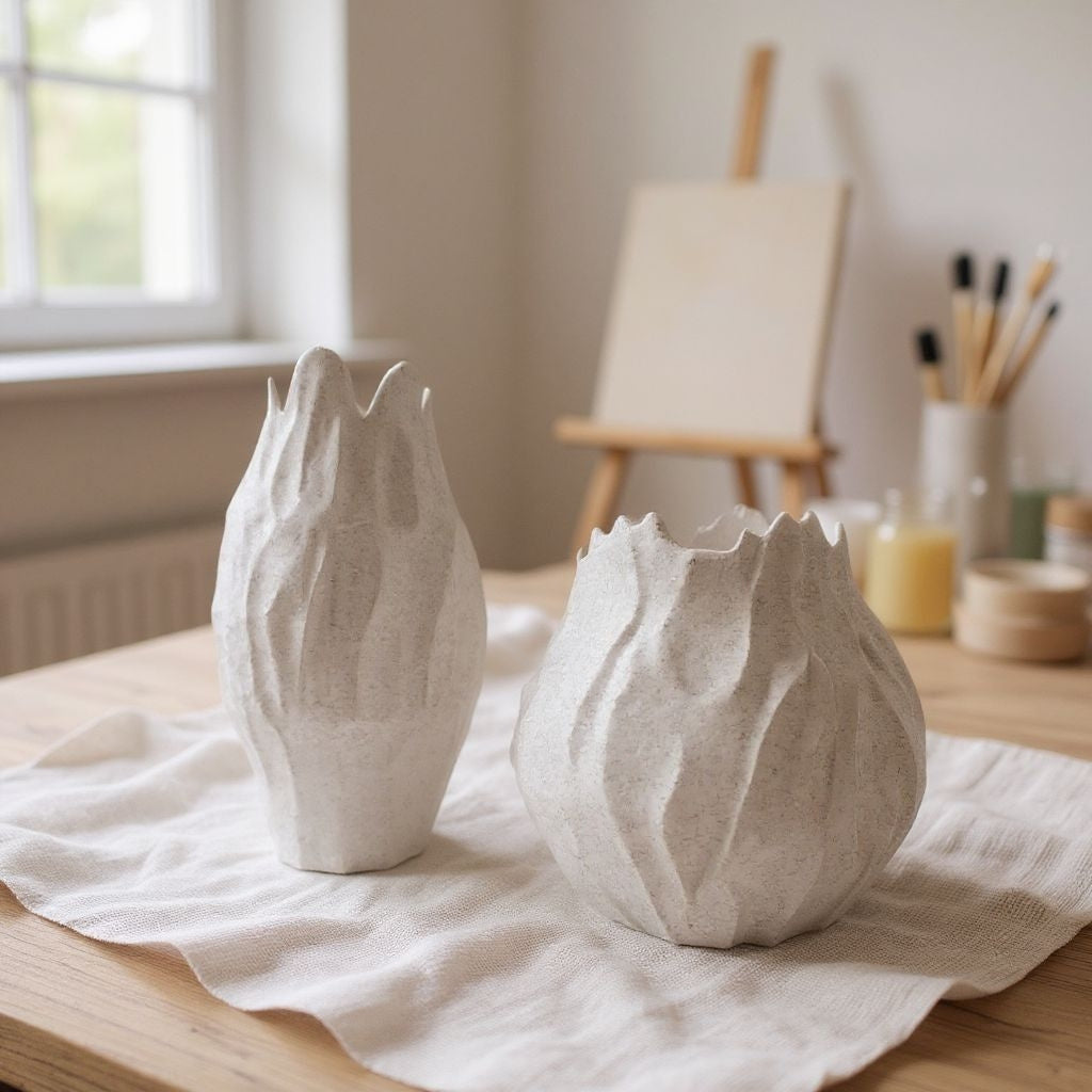 Beautiful stone-like vase duo