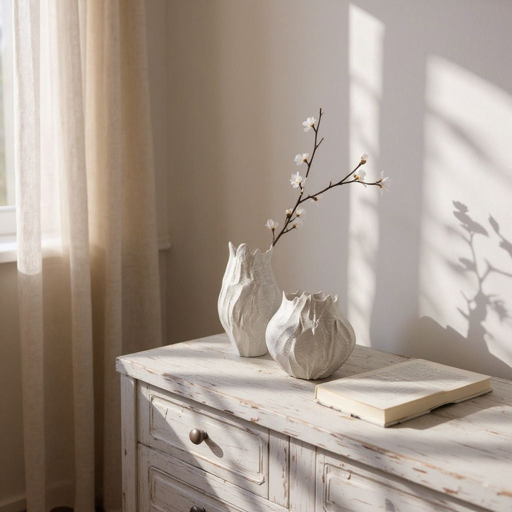 Beautiful stone-like vase duo