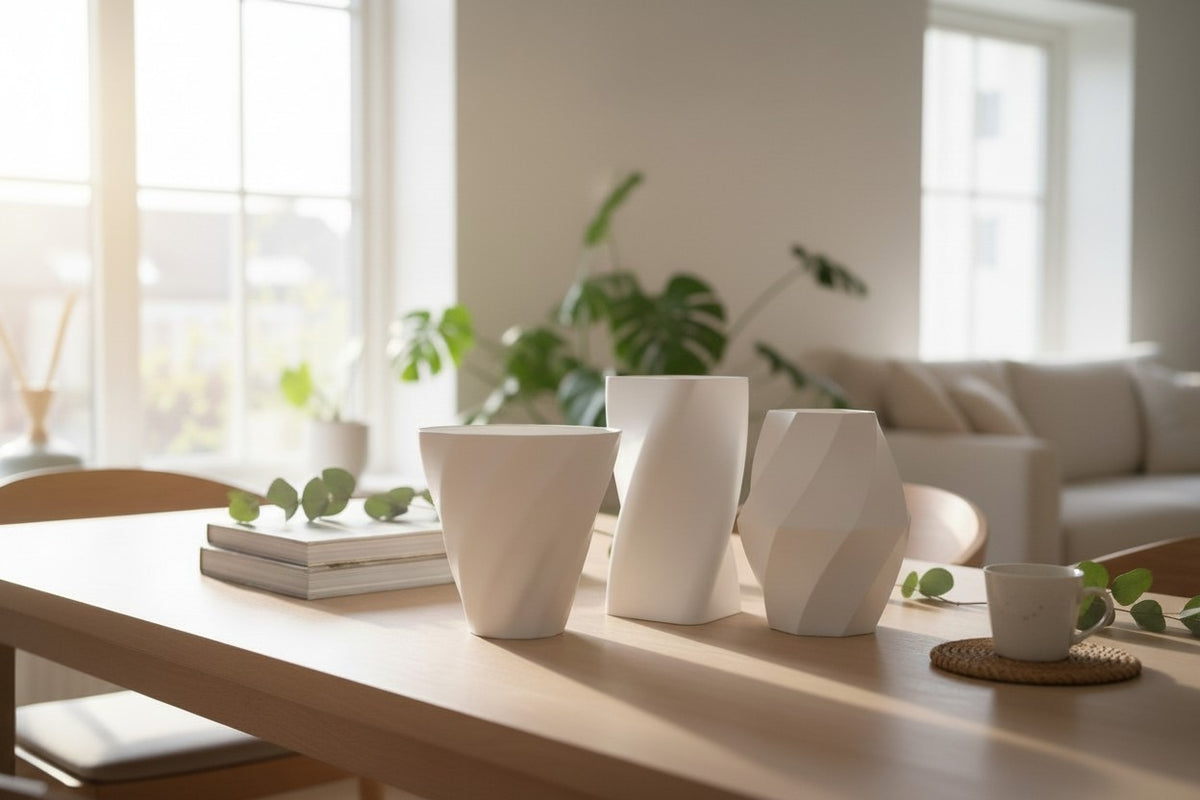 Swirled Vase Trio — Set of 3 Decorative Vases