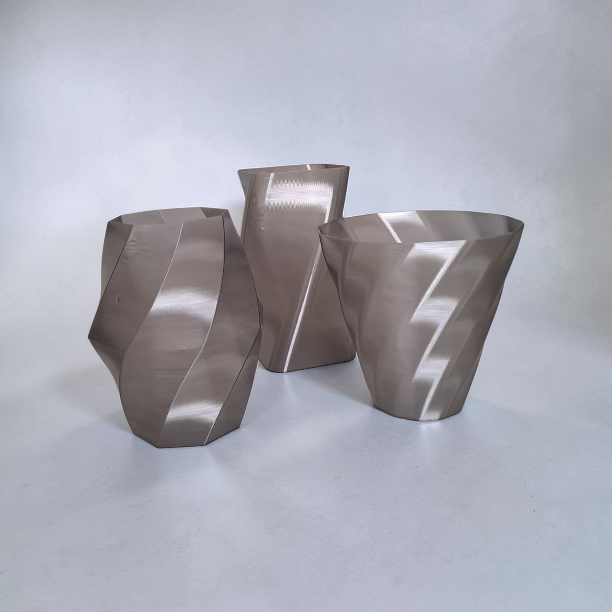 Swirled Vase Trio — Set of 3 Decorative Vases