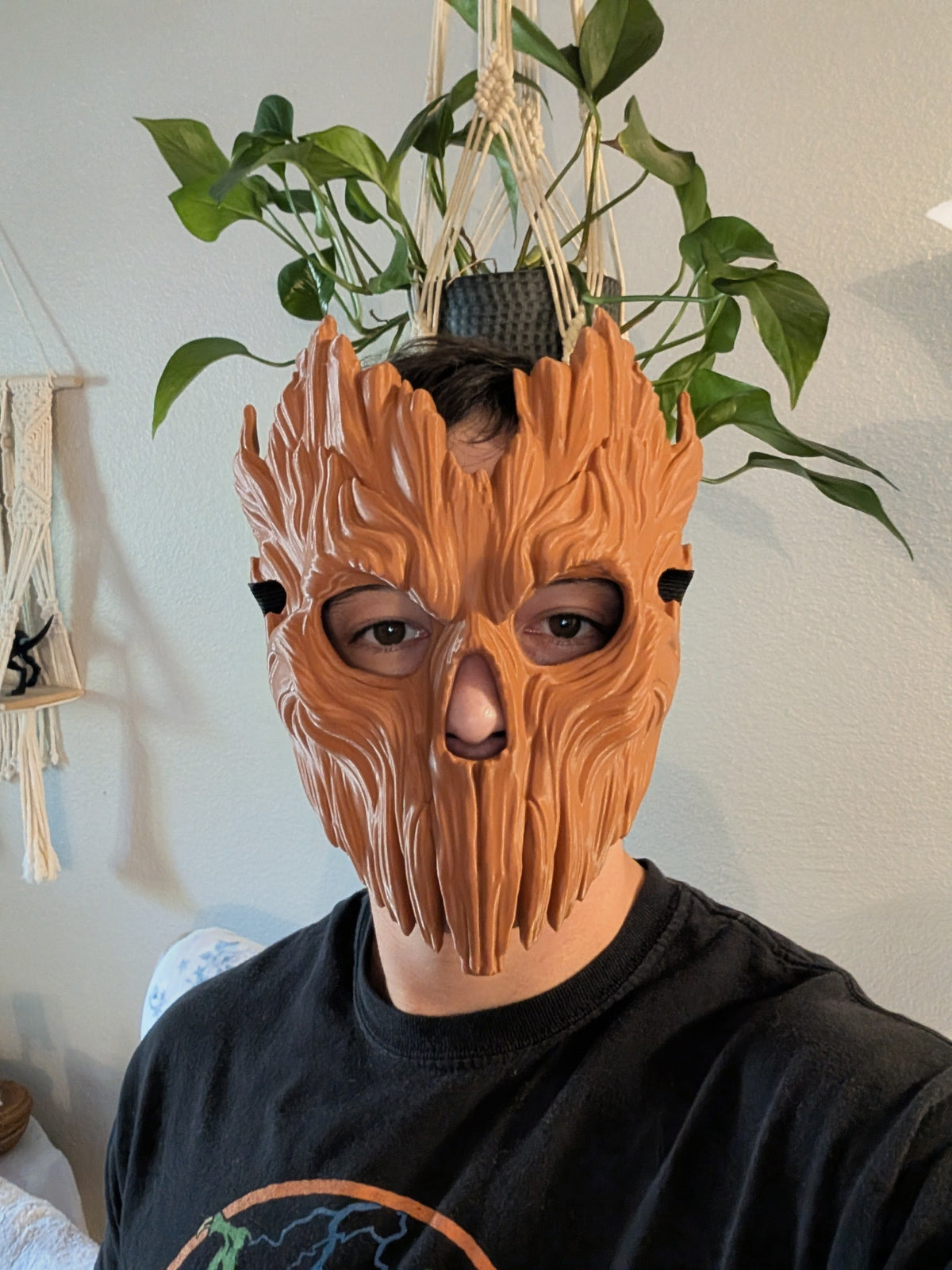 Skullbark Mask worn by adult