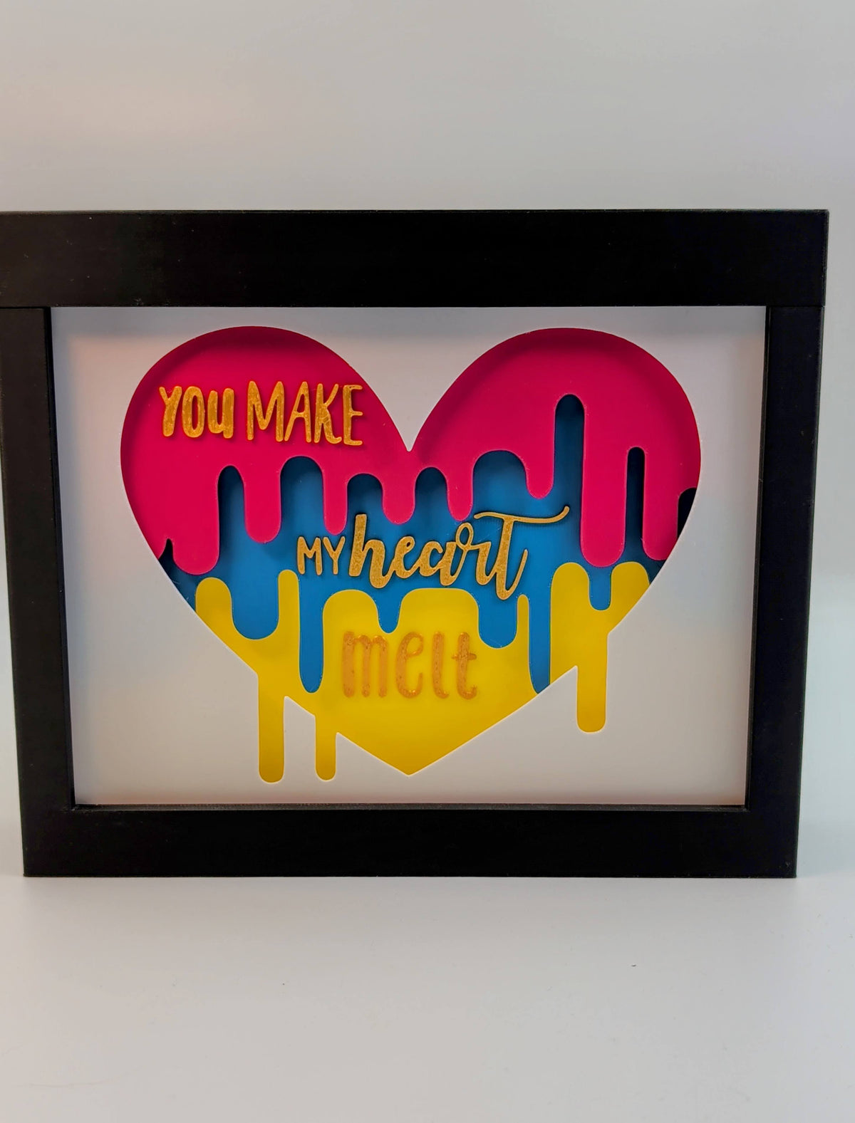 You Make My Heart Melt shadow box - full front display