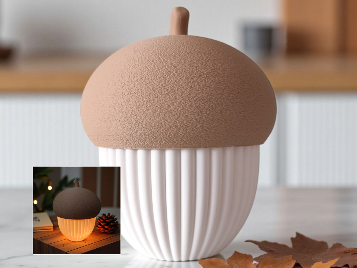Ribbed Acorn Container & LED Tealight Holder