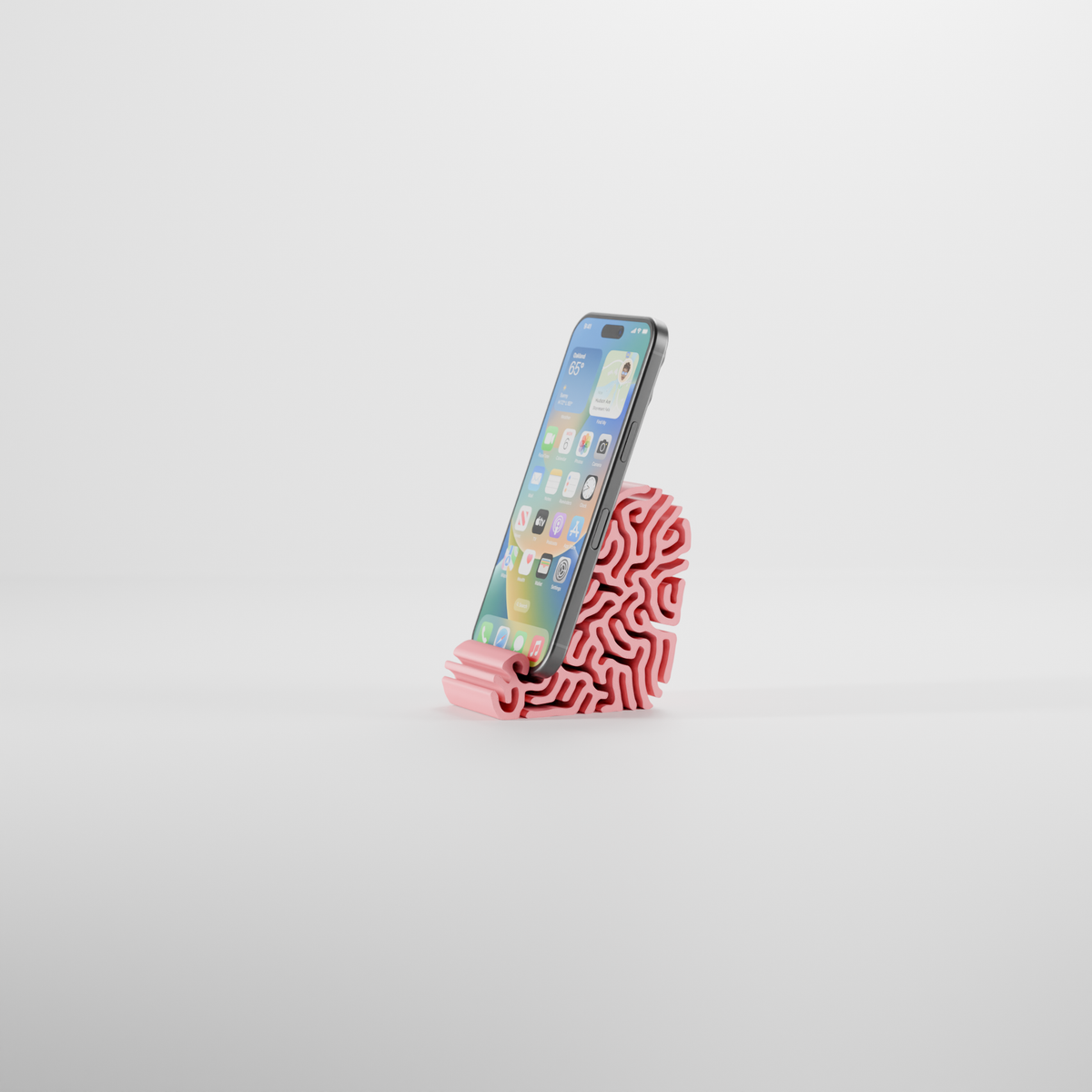 Modern Coral Differential Growth Phone Stand