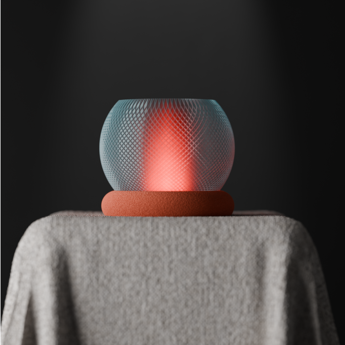 Textured Glow Orb Table Lamp white globe black base warm glow angled portrait