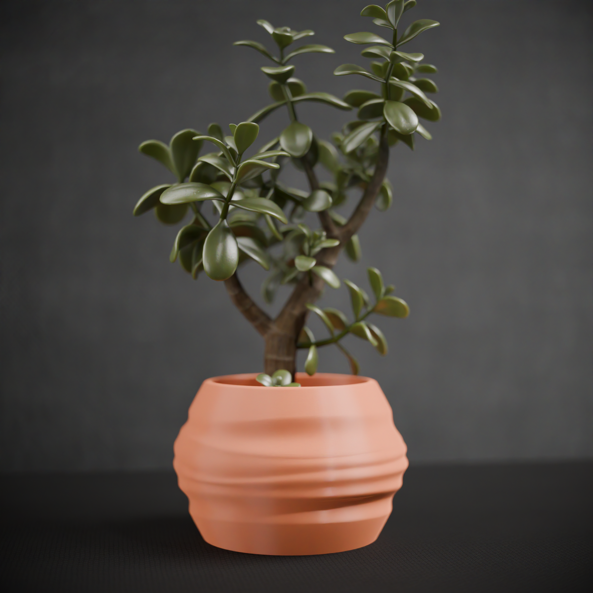 Organic Wave Planter render showing flowing wave contours and organic form
