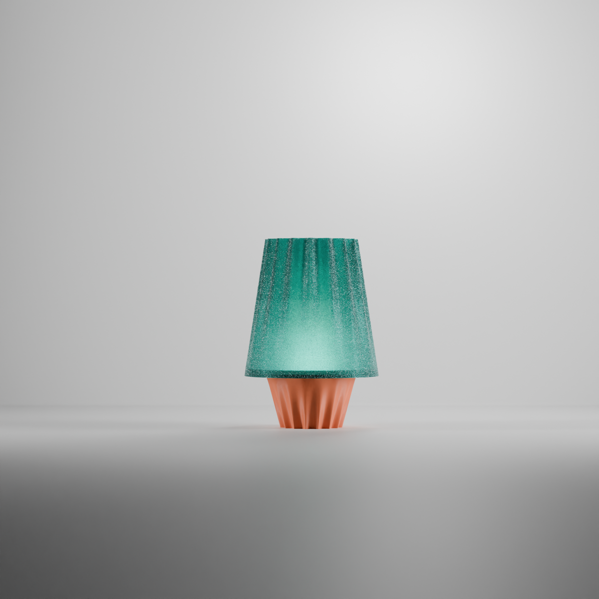 Fluted ambient lamp displayed on a clean surface