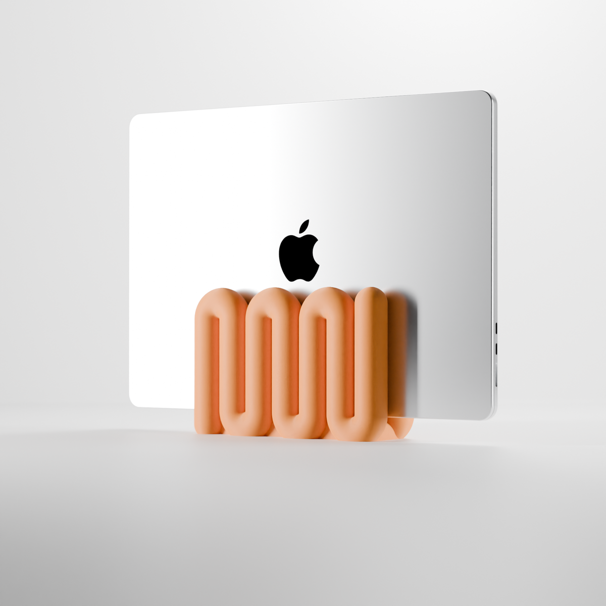 Wibble Vertical Laptop Stand - base render front view beige