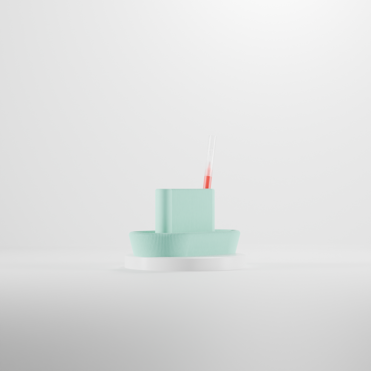 Minimalist Ribbed Desktop Organiser base render