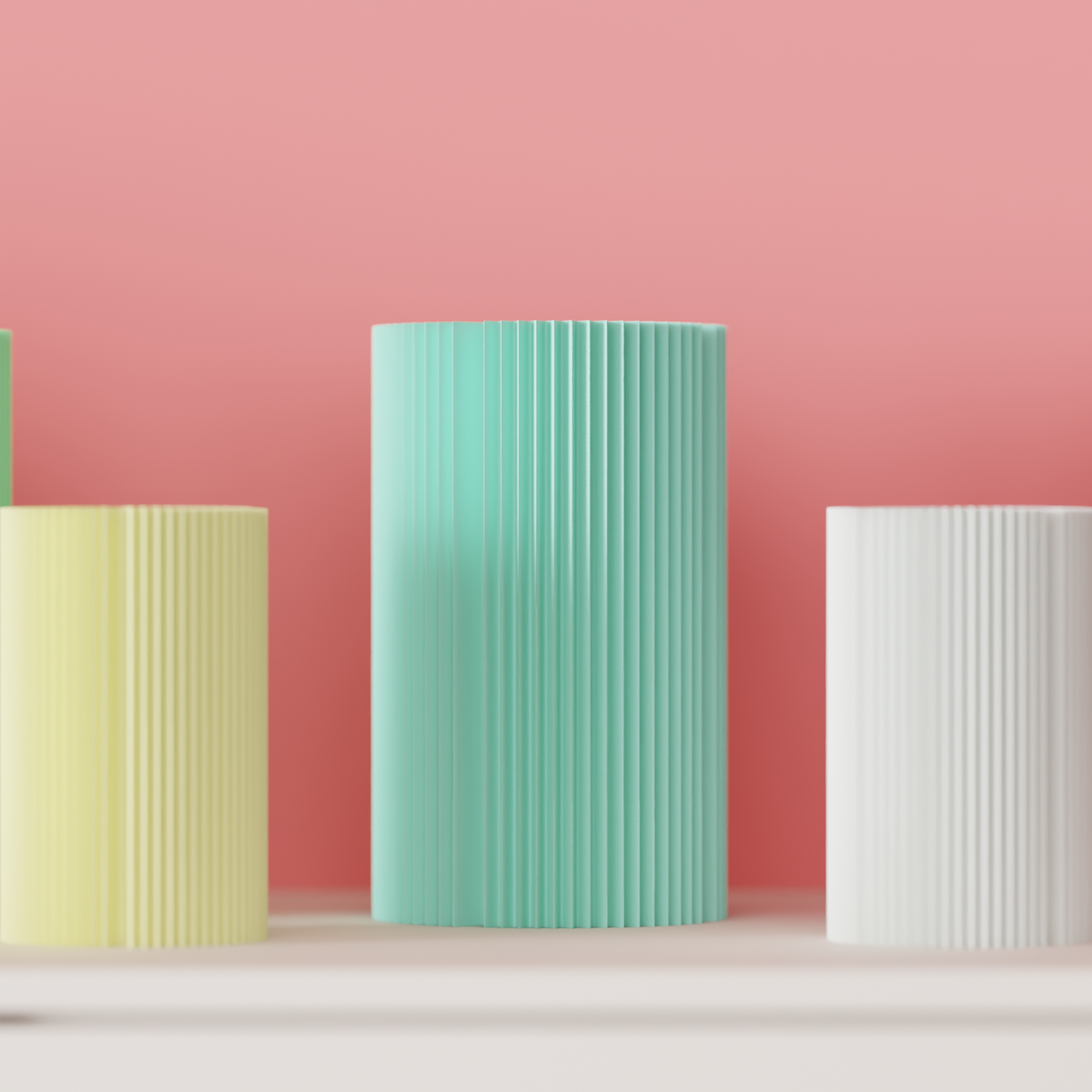 Modern Ribbed Cylinder Vase base reference