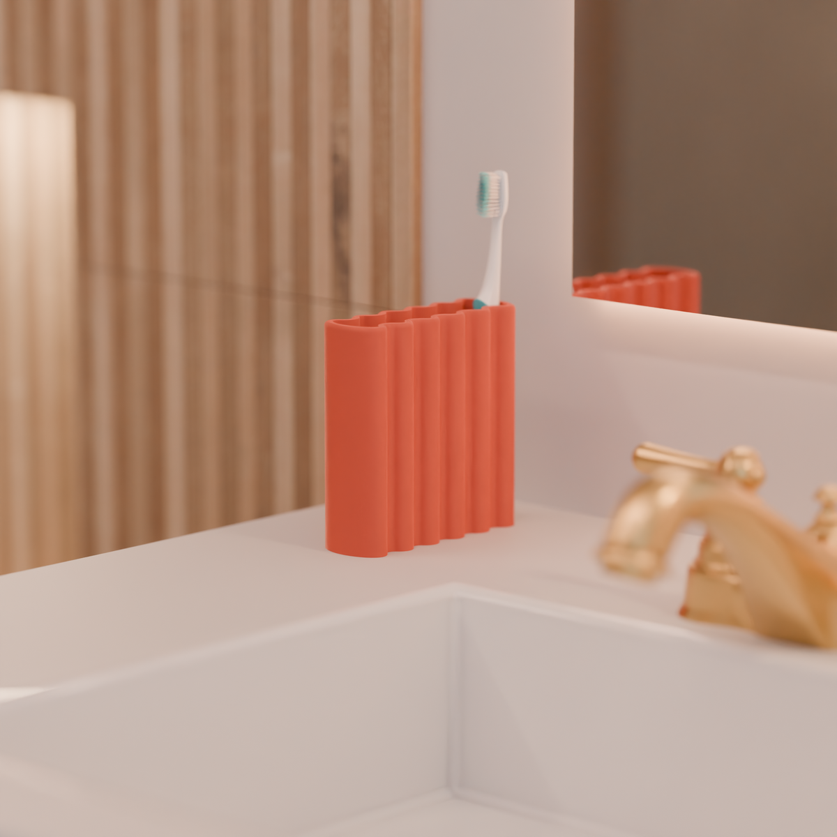 Ripple toothbrush holder base render showing bottom profile