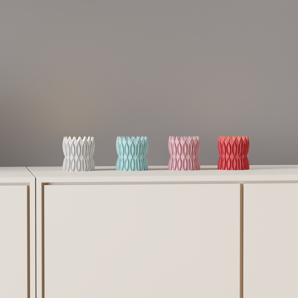 Krona Tealight Holder base render clean white background