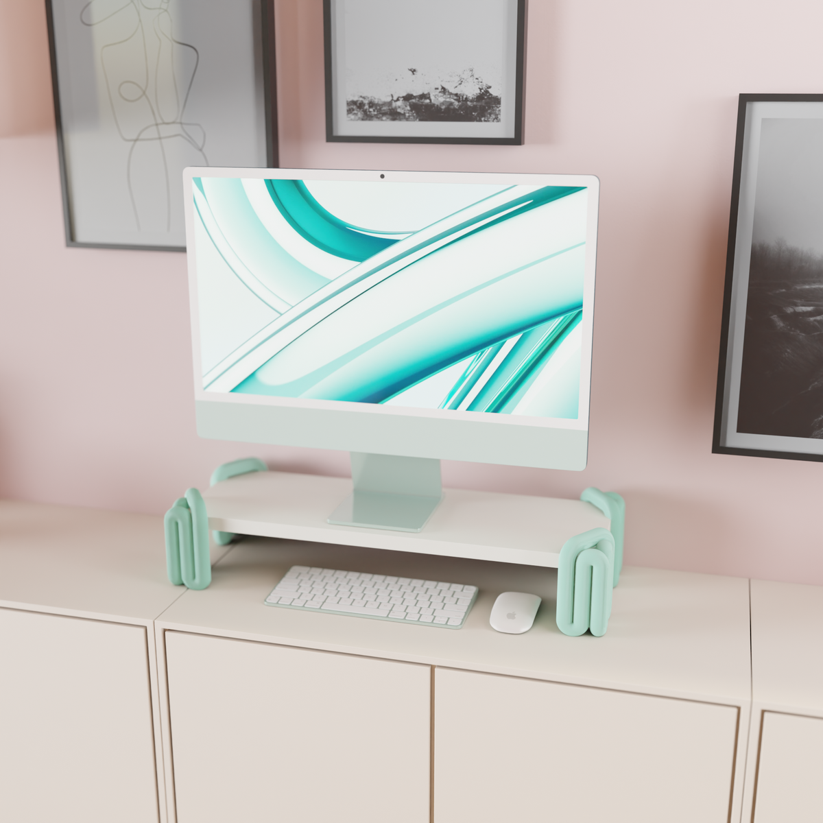 Wibble Aesthetic Monitor Riser Legs - base render