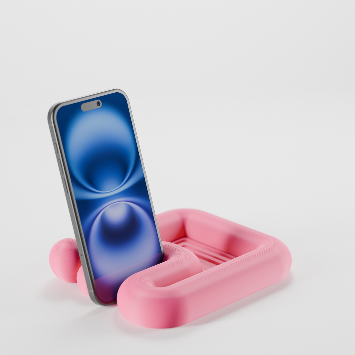 Chunky Wibble Desktop Phone Stand and Tray - base render