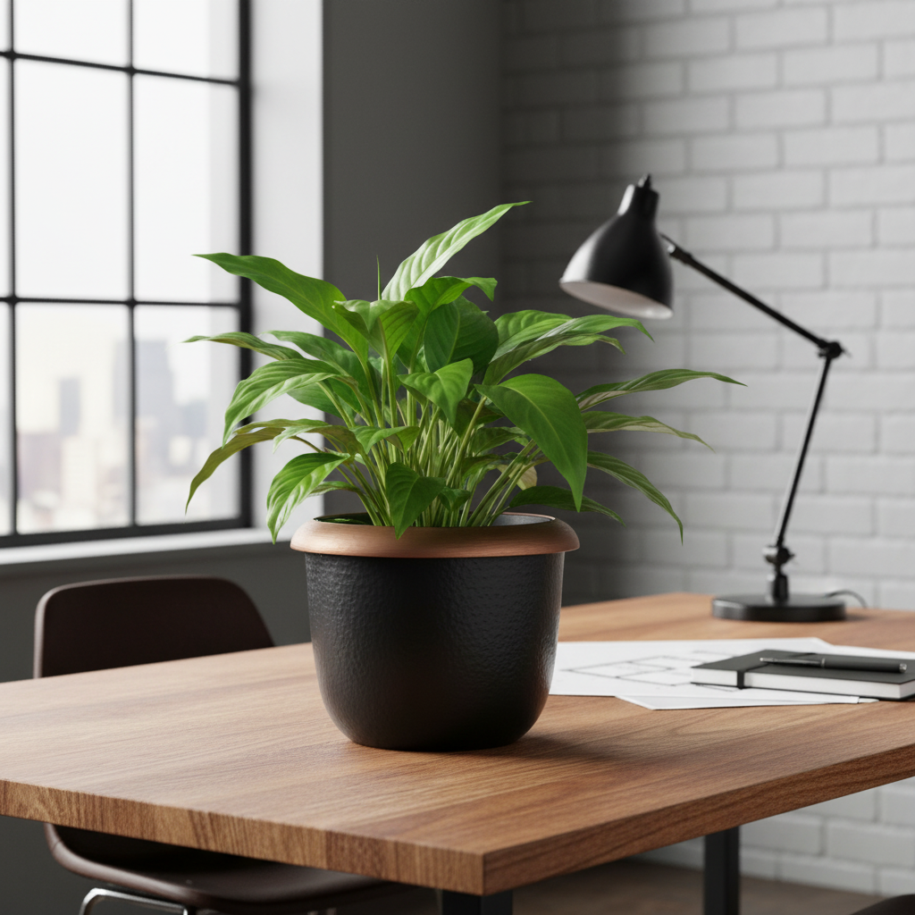 Self-Watering Plant Pot in a Hammered Design