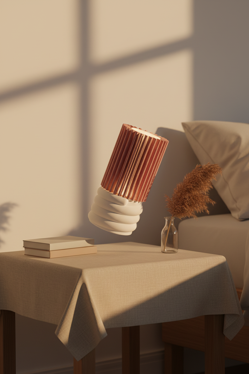 Ribbed Cylindrical Desk Lamp