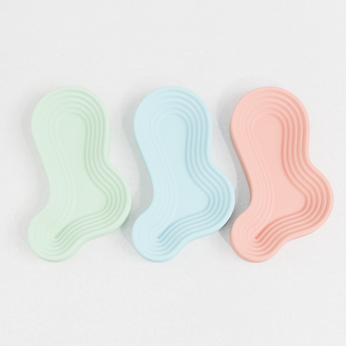 Ripple Tray Organizer render low angle grey background showing rim and channel depth profile