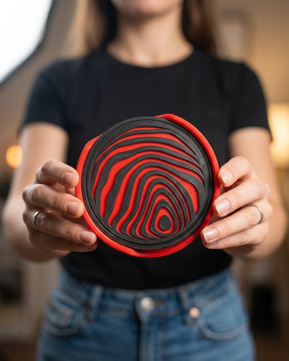 Abstract sphere coaster set on white background
