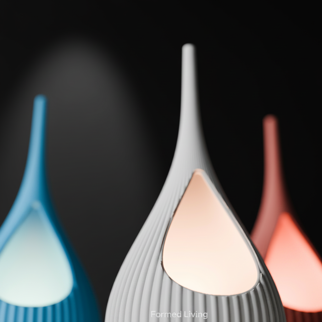 Teardrop Ribbed Modern Lamp