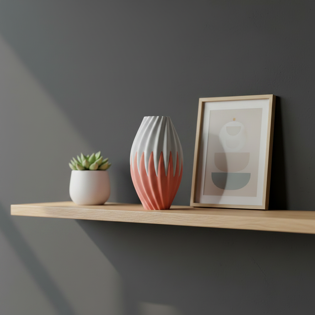 Flame-Twist Decorative Vase