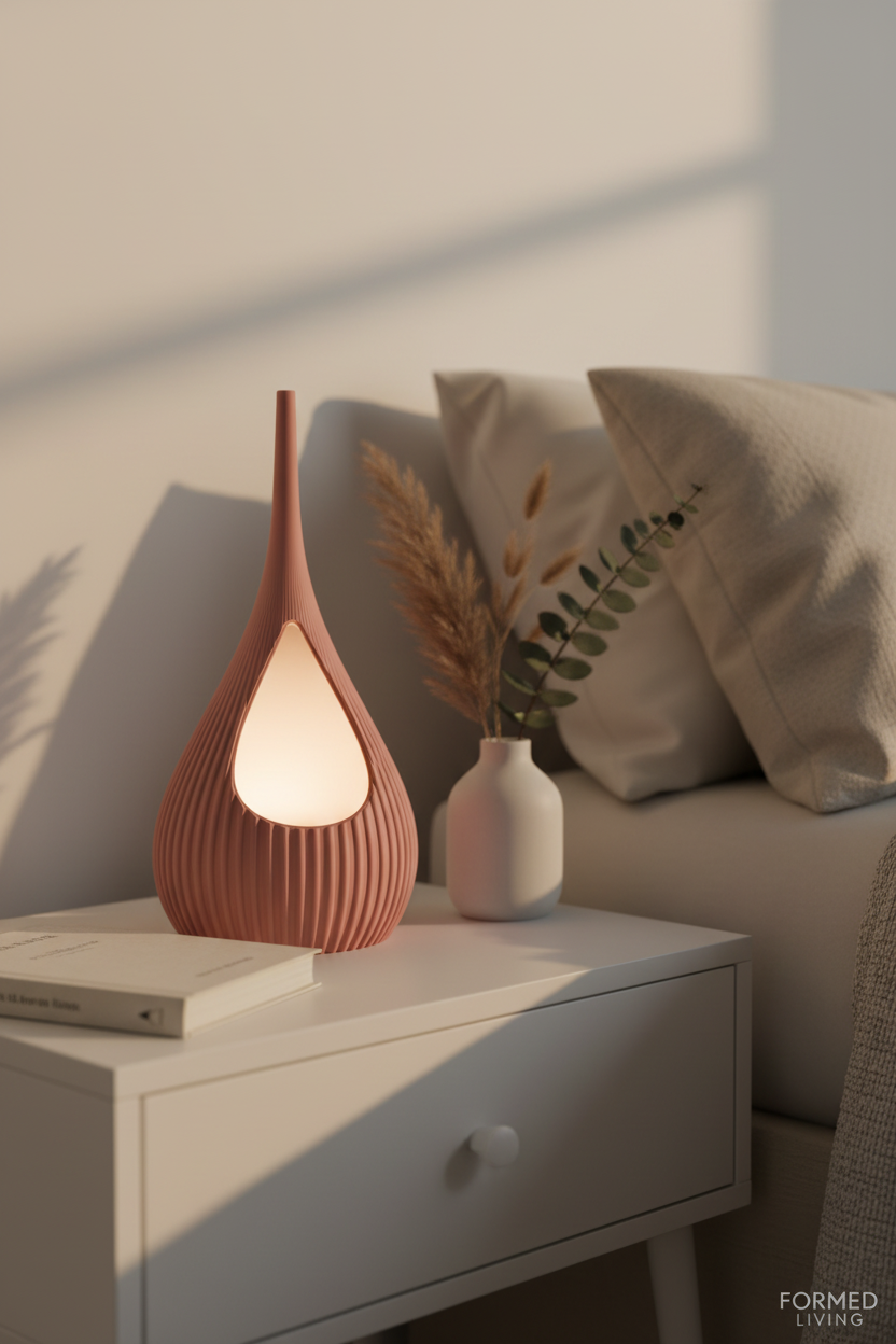 Teardrop Ribbed Modern Lamp