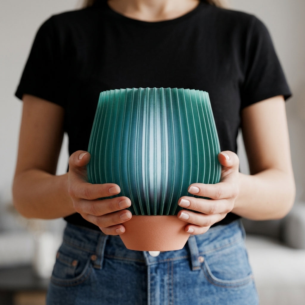 Tapered Ribbed E27 Modular Lamp