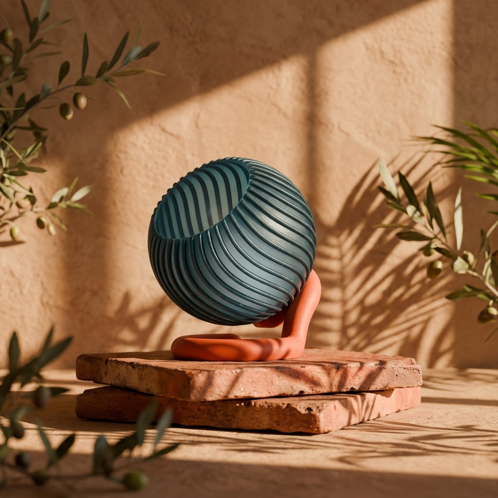 Wibble Sphere E27 Lamp – Ribbed Modern Table Lamp