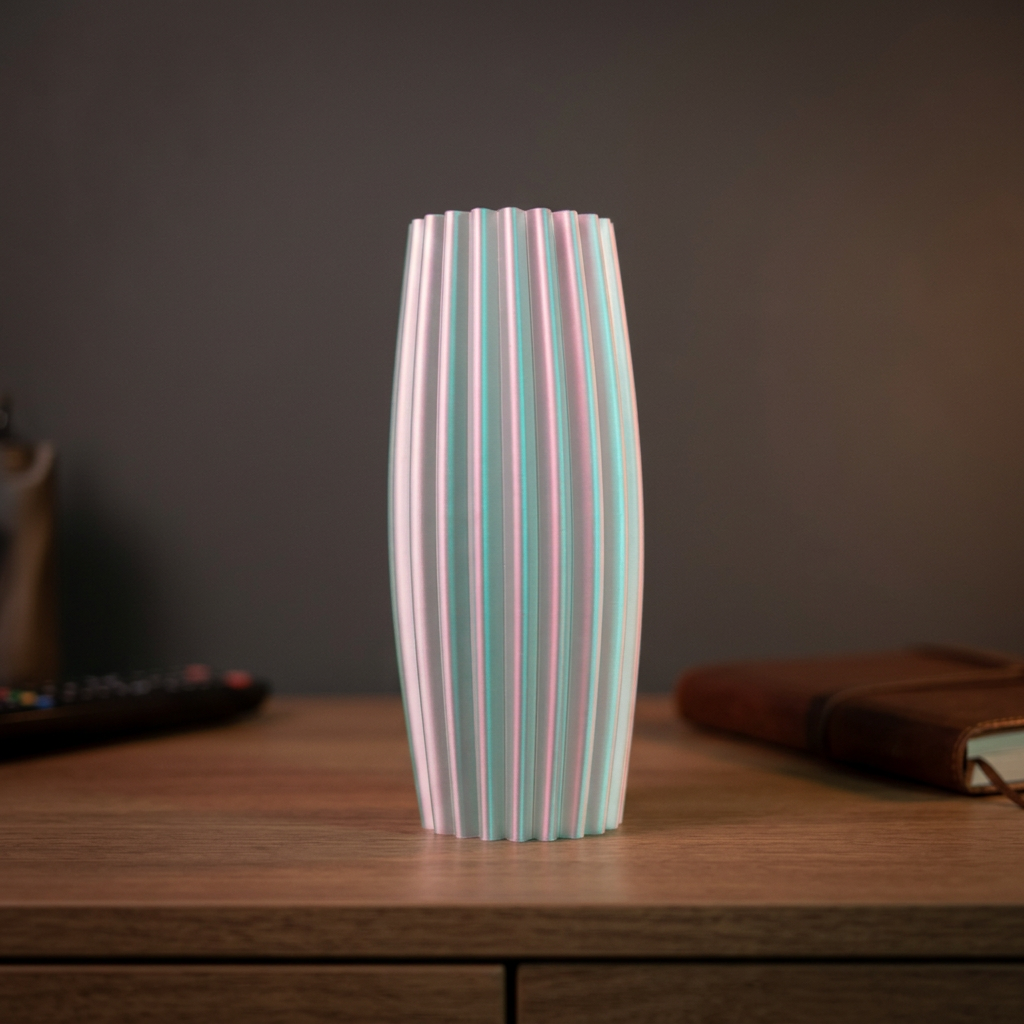 Simple Elegant Ribbed Vase Fat Middle mint green pink on travertine tiles monstera palm leaf glass bottle Japandi