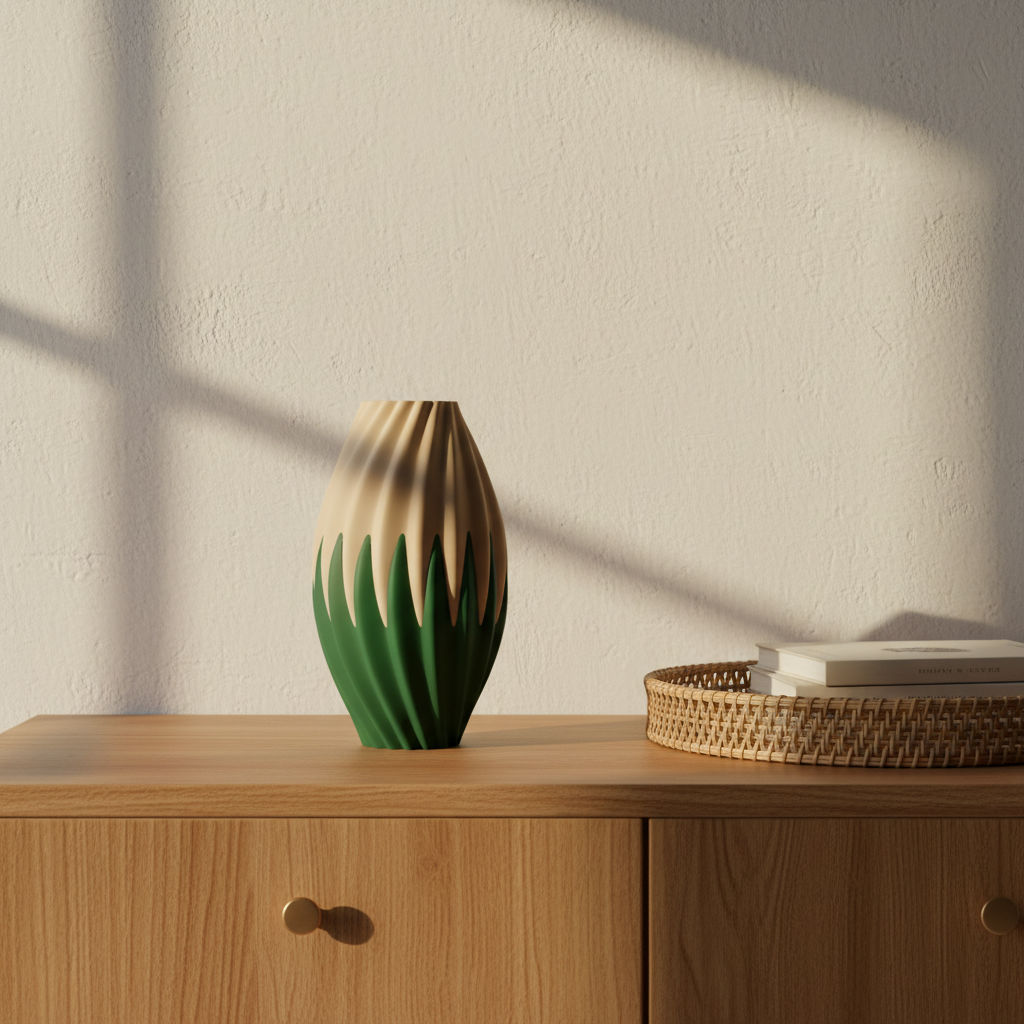 Flame-Twist Decorative Vase