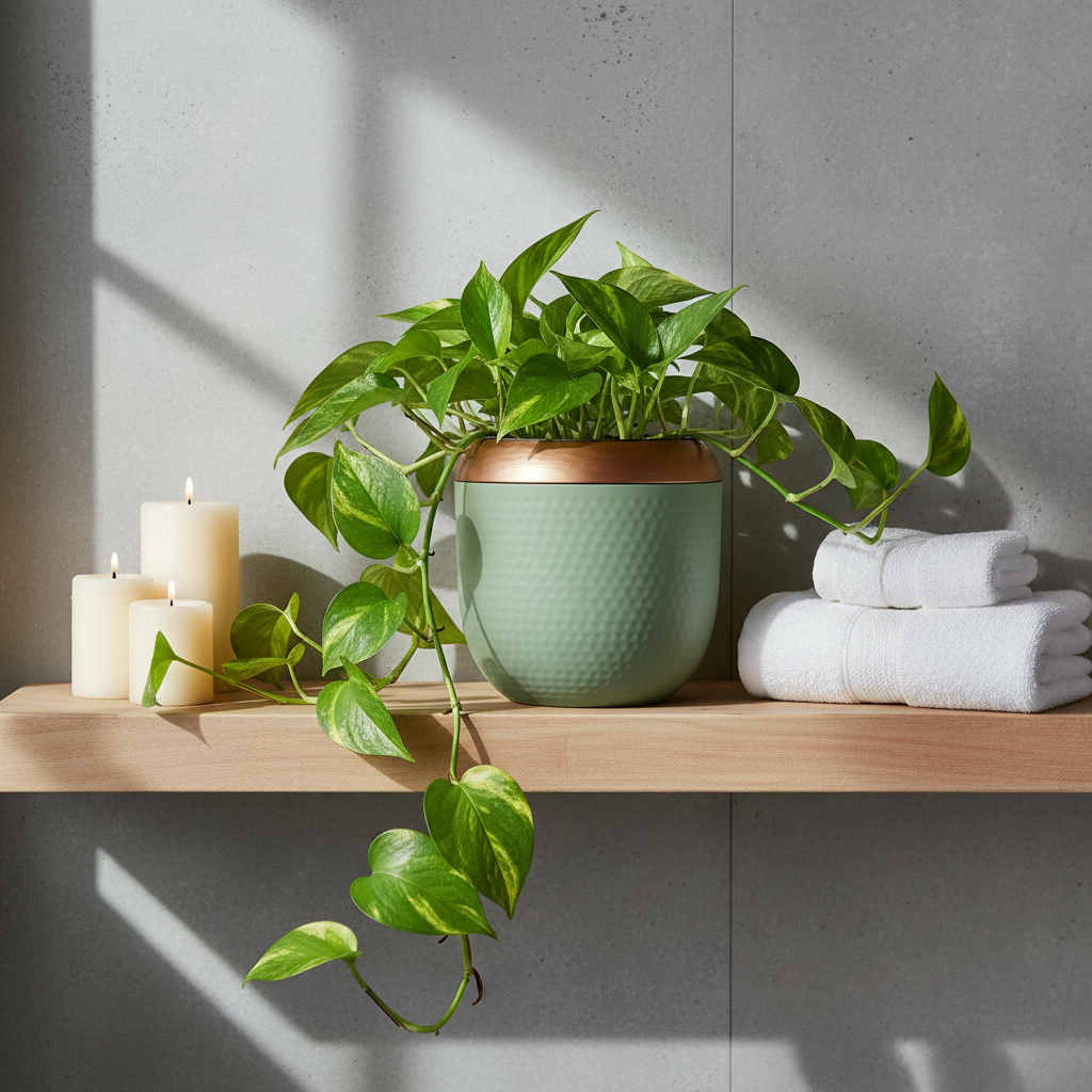Self-Watering Plant Pot in a Hammered Design