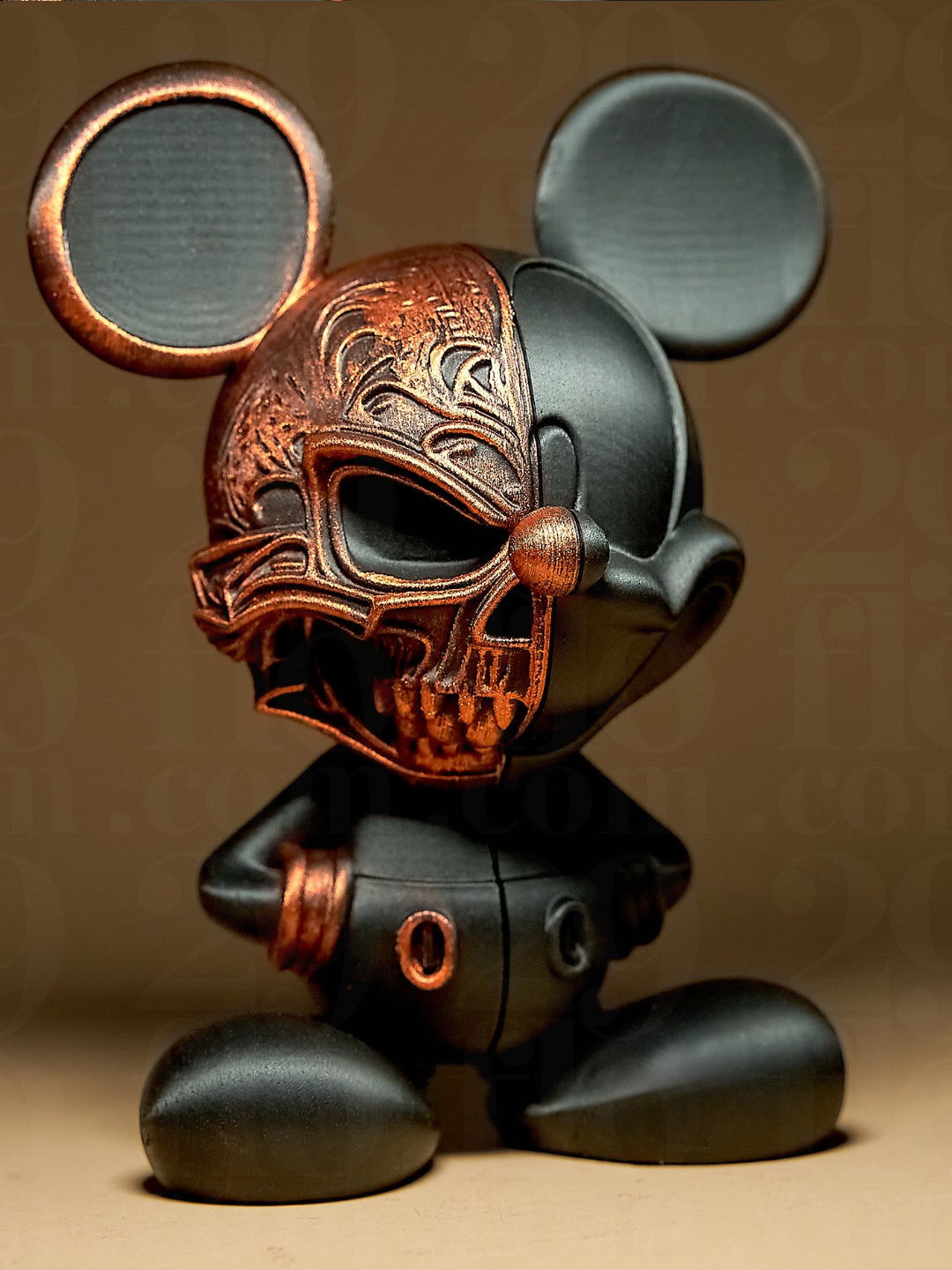 Mickey Mouse Two Face decorative sculpture split-face view