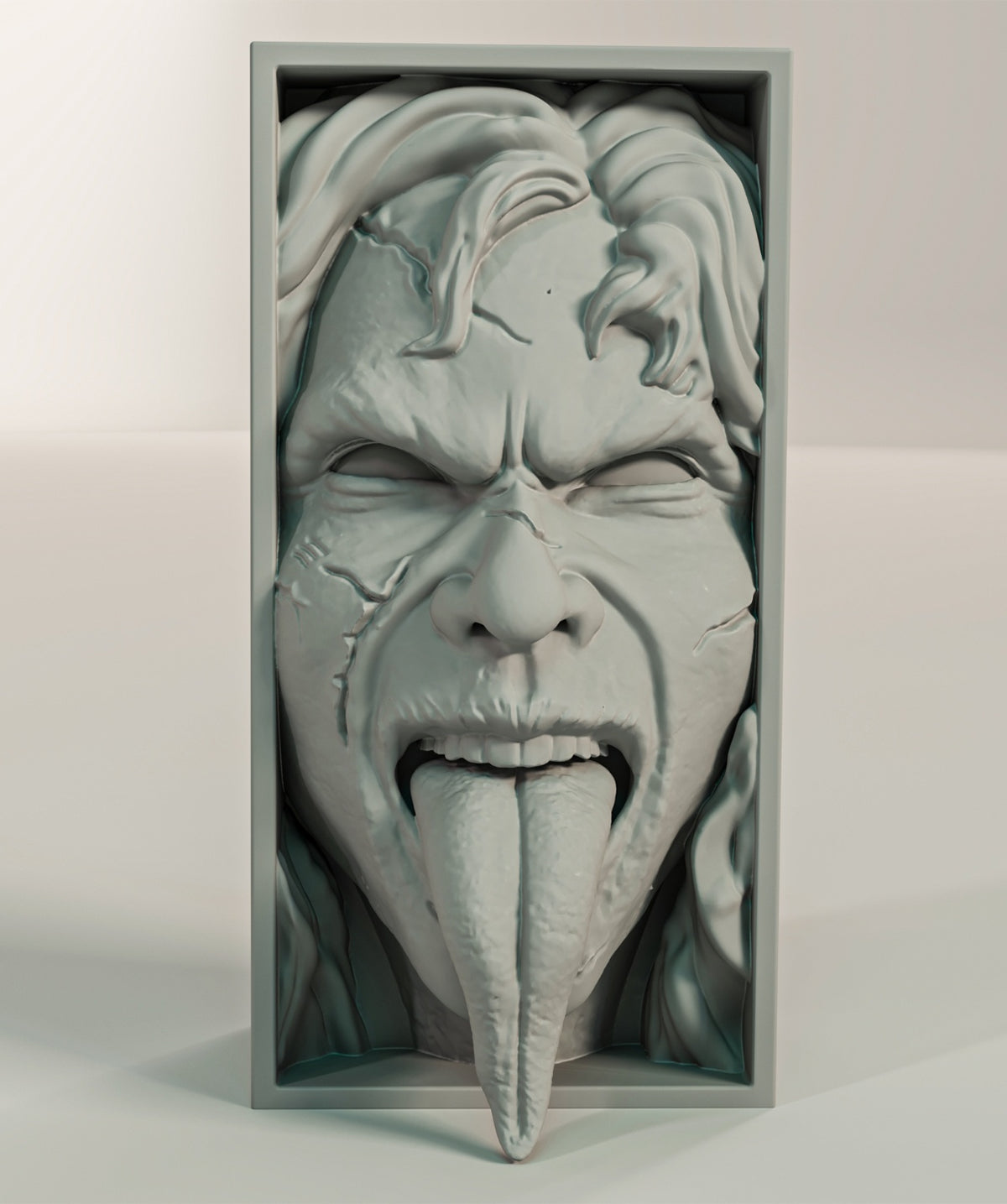 Unpainted The Exorcist horror face shadow box