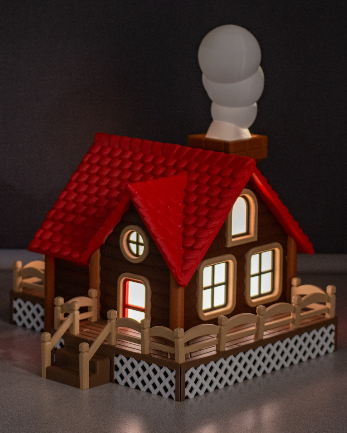 Alternate view of the miniature cabin tealight holder