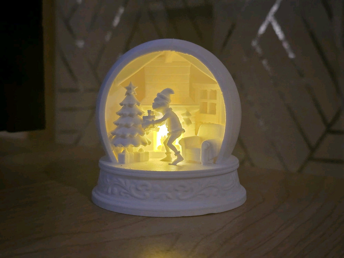 Illuminated white Grinch tealight holder styled for Christmas