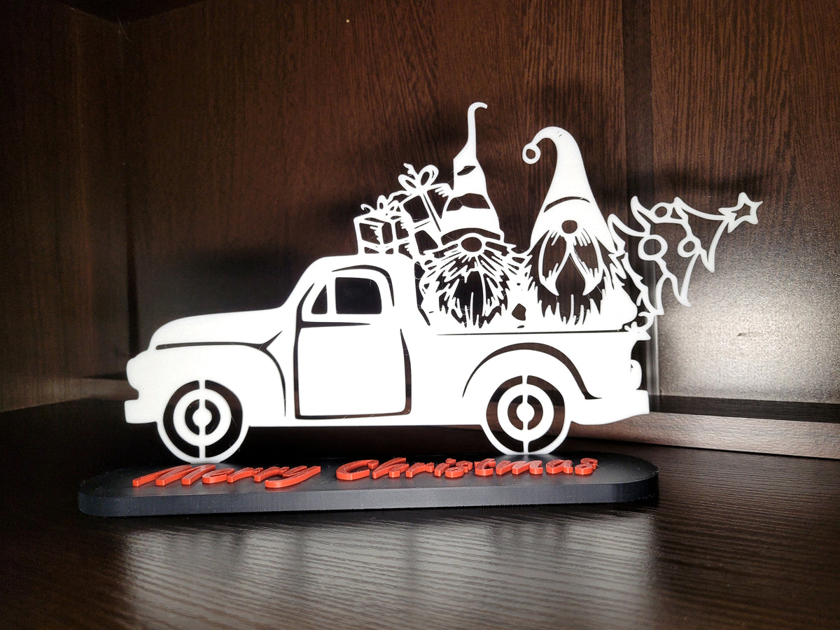 Gonks on Car – Side Christmas table topper design reference