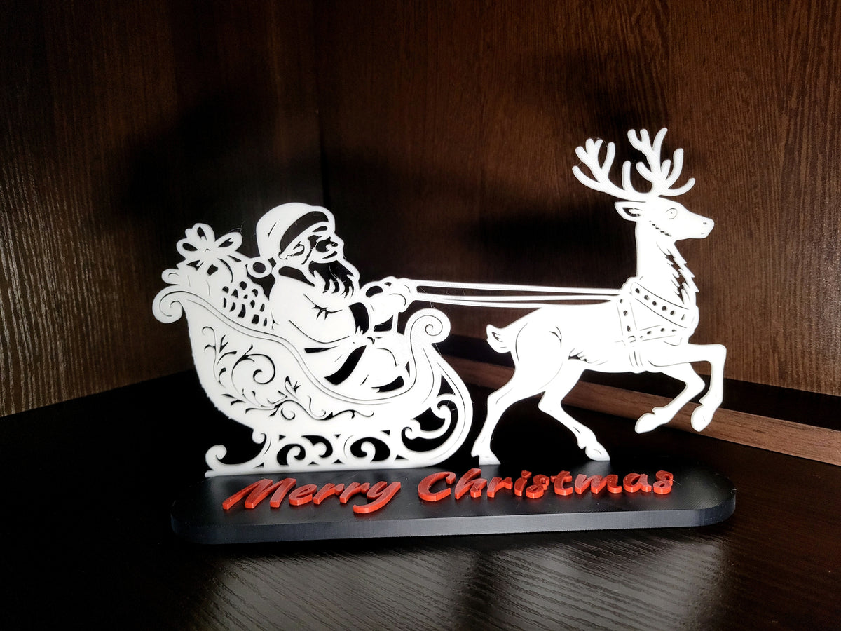 Santa scene through the air Christmas topper design reference