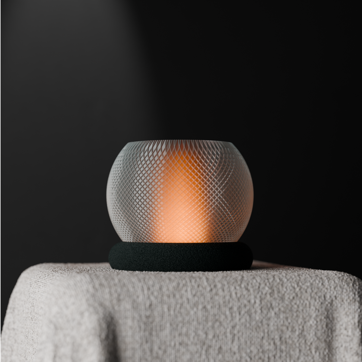 Textured Glow Orb Table Lamp white globe terracotta base rose glow portrait