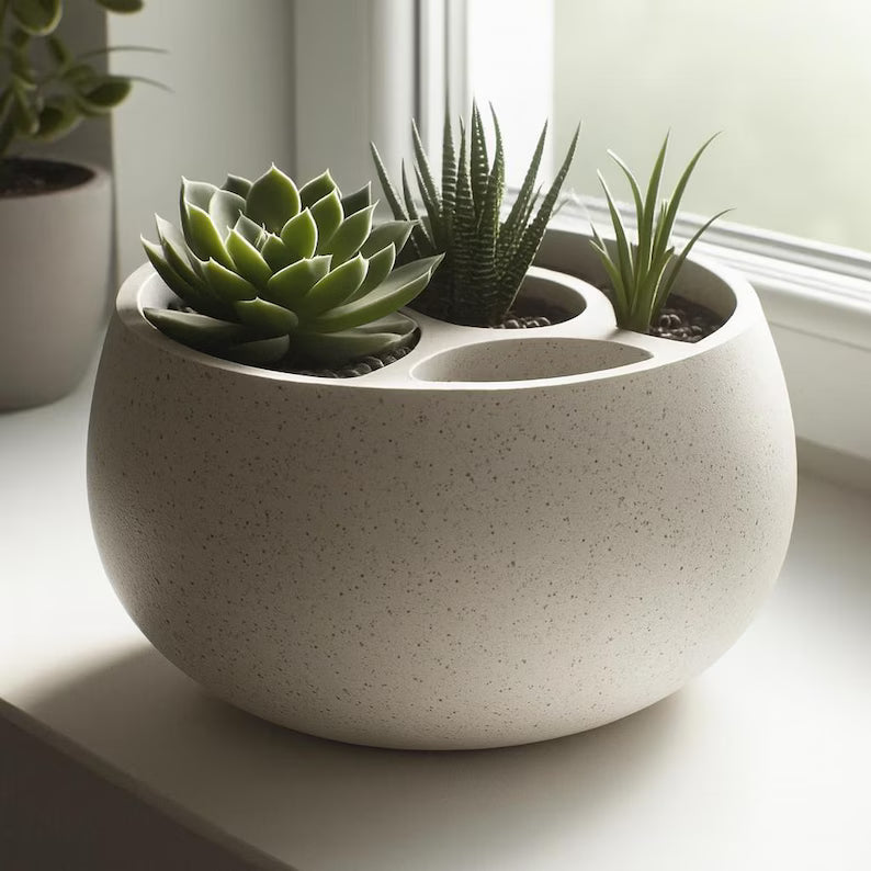 Round Dual-Chamber Self-Watering Plant Pot