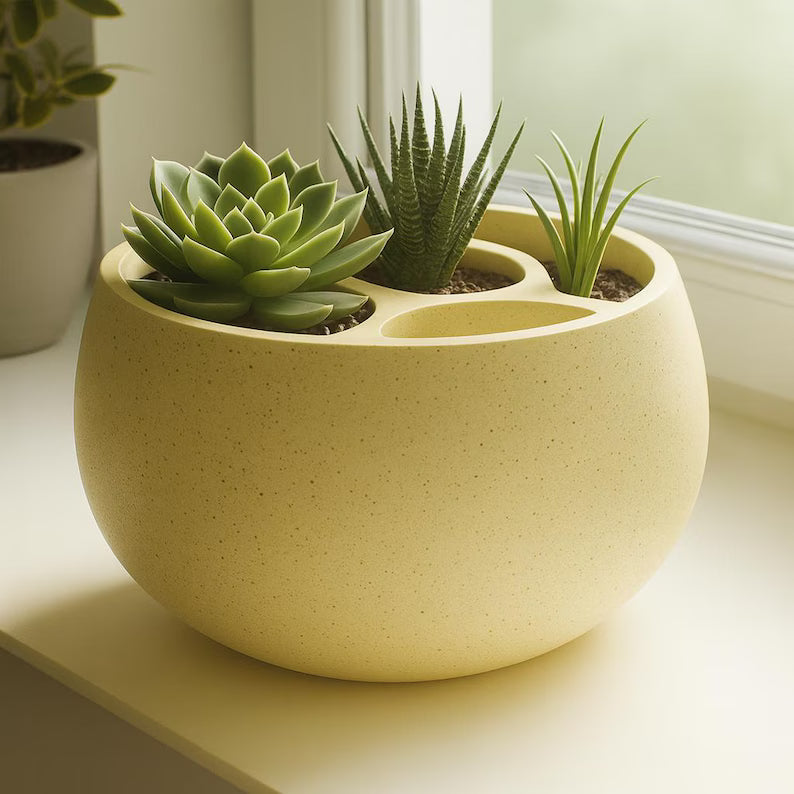 Round Dual-Chamber Self-Watering Plant Pot